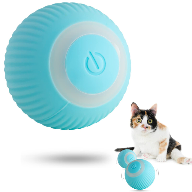 Elektrische intelligente automatische rollende Katze interaktives Ballspielzeug LED-Licht intelligente Haustierkatze spielt Spielzeug